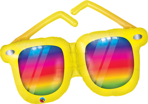 Qualatex 86250 Rainbow Striped Sunglasses Foil