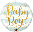 Qualatex 88489 9" Baby Boy Stripes Foil