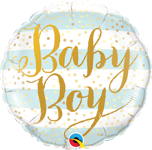 Qualatex 88489 9" Baby Boy Stripes Foil
