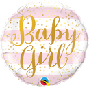 Qualatex 88497 9" Baby Girl Stripes Foil