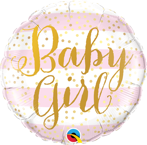 Qualatex 88497 9" Baby Girl Stripes Foil