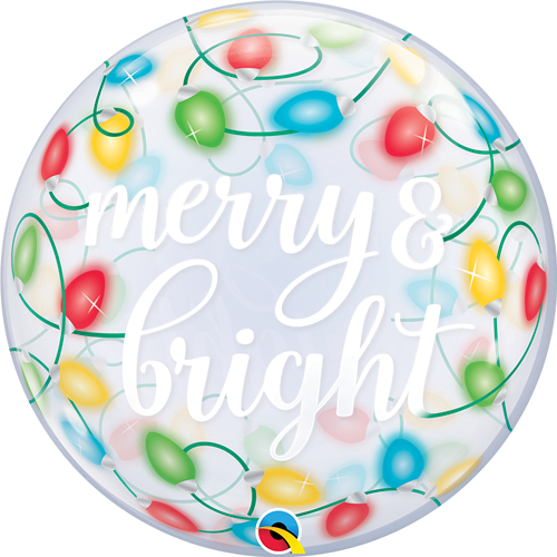Merry and Bright Christmas Bubble Balloon