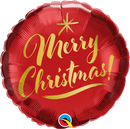 Qualatex 89742 Christmas Gold Script Red Foil