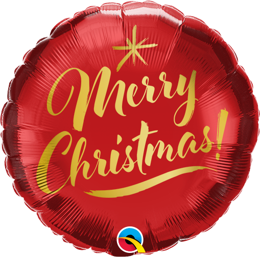 Qualatex 89742 Christmas Gold Script Red Foil
