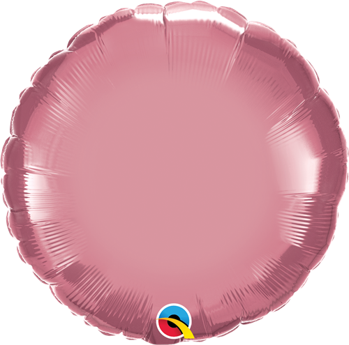 Qualatex 90024 18" Round Chrome Mauve Foil