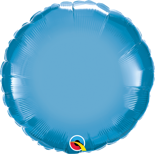 Qualatex 90032 18" Round Chrome Blue Foil