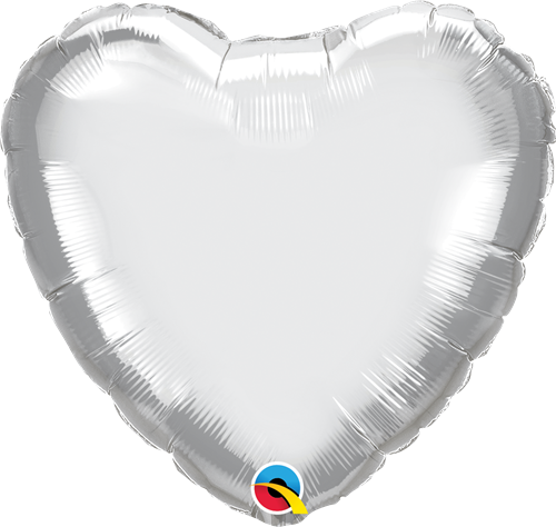 Qualatex 90034 18" Heart Chrome Silver Foil