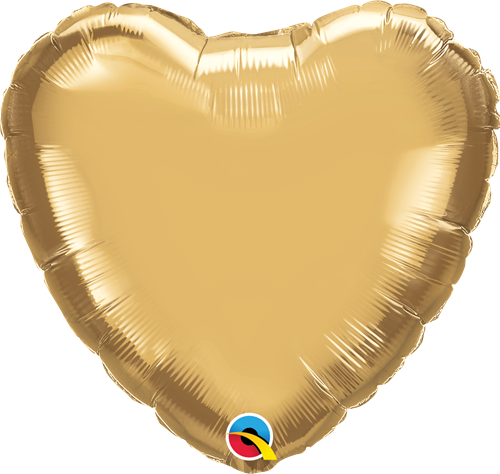 Qualatex 90039 18" Heart Chrome Gold Foil