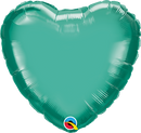 Qualatex 90056 18" Heart Chrome Green Foil