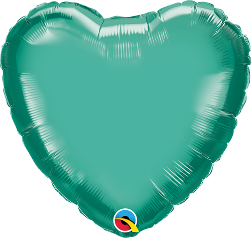 Qualatex 90056 18" Heart Chrome Green Foil