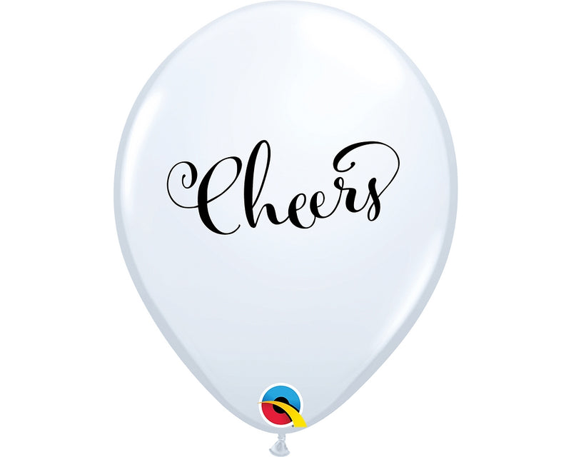 11" ROUND WHITE SIMPLY CHEERS LATEX (25 PER BAG)