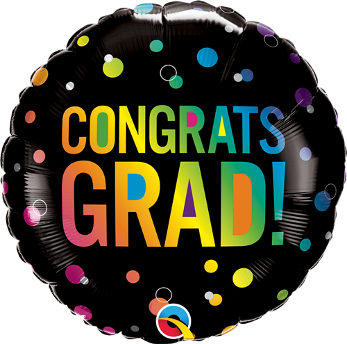 Qualatex 98488 Congrats Grad Ombre Dots Foil