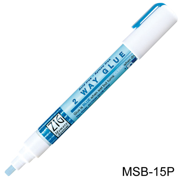 ZIG MEMORY SYSTEM TWO-WAY GLUE PEN 5MM CHISEL TIP MSB-15P
