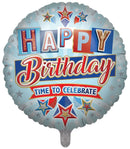 31" JUMBO HAPPY BIRTHDAY TIME TO CELEBRATE BLUE FOIL