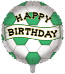 Green and White Soccer Happy Birthday Foil