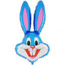 21" Bunny Head Blue Foil