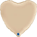 18" Heart Satin Cream Foil