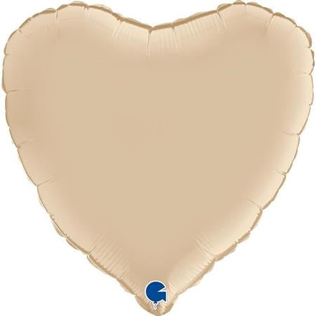 18" Heart Satin Cream Foil