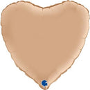 18" Heart Satin Nude Foil