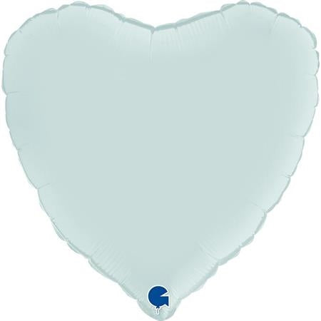 18" Heart Satin Pastel Blue Foil