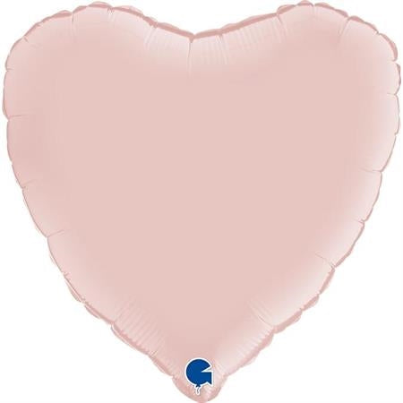 18" Heart Satin Pastel Pink Foil