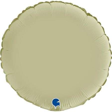 18" Round Satin Olive Green Foil