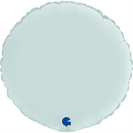 18" Round Satin Pastel Blue Foil