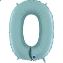 26" NUMBER ZERO PASTEL BLUE FOIL