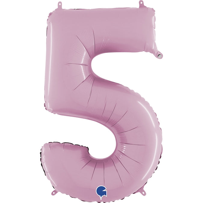 26" NUMBER 5 PASTEL PINK FOIL