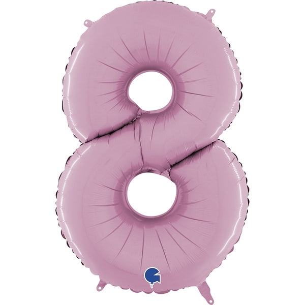 26" NUMBER 8 PASTEL PINK FOIL