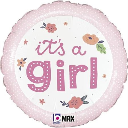 18" Round It's A Girl Onesie Foil