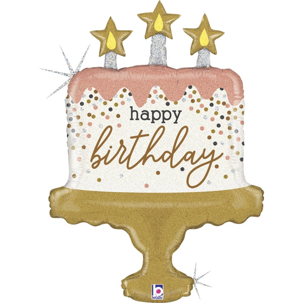 33" Birthday Cake Confetti Foil