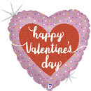 18" Heart Valentines Pastel Dots Holo Foil