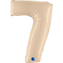 40" Large Number 7 Satin Cream Foil
