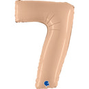 40" Large Number 7 Satin Nude Foil