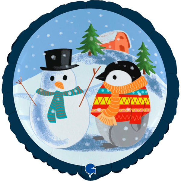 SNOWMAN AND CHRISTMAS PENGUIN FOIL