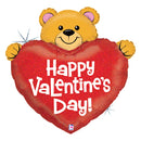 37" BIG HEART VALENTINE BEAR FOIL