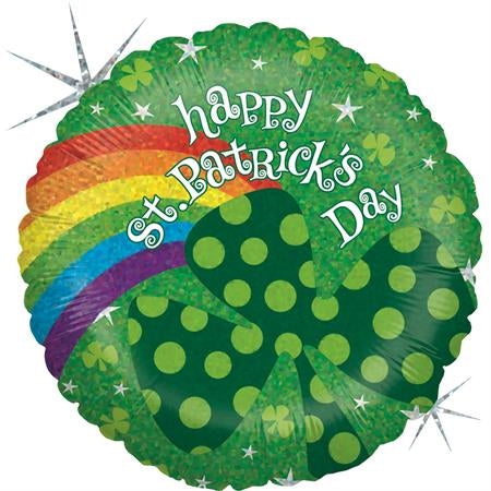 18" ST PAT'S RAINBOW HOLOGRAPHIC FOIL