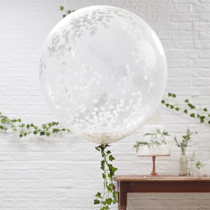 Giant White Confetti Balloon