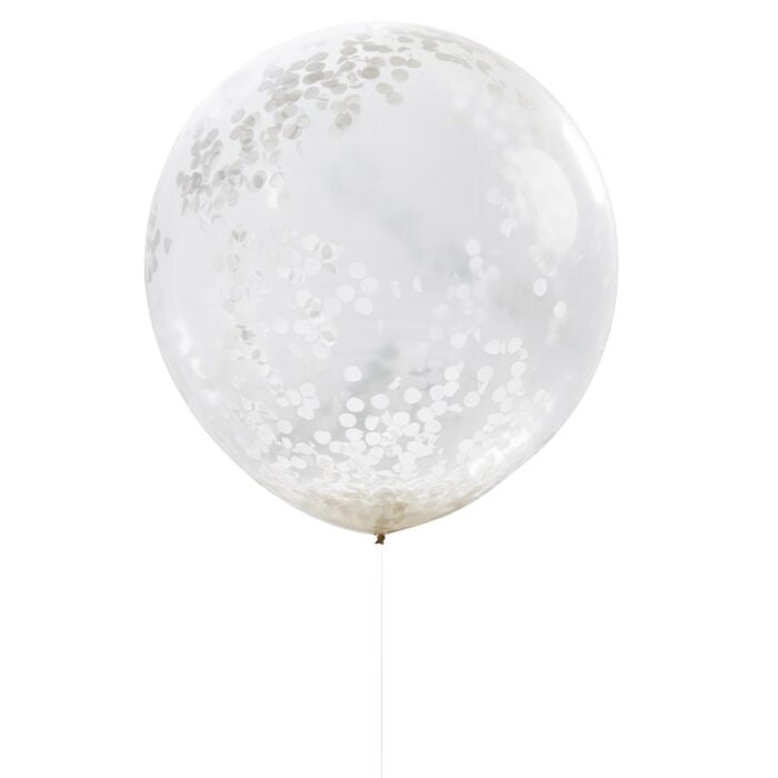 3FT GIANT WHITE CONFETTI BALLOON (PACK OF 3)