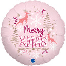 18" Round Christmas Pink Foil Balloon Ireland