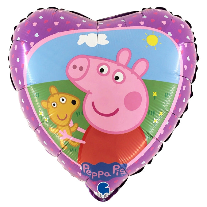 18" Heart Peppa Pig & Teddy Foil