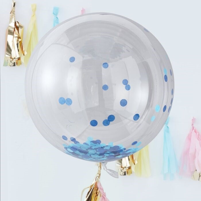 Giant Blue Orb Confetti Balloon