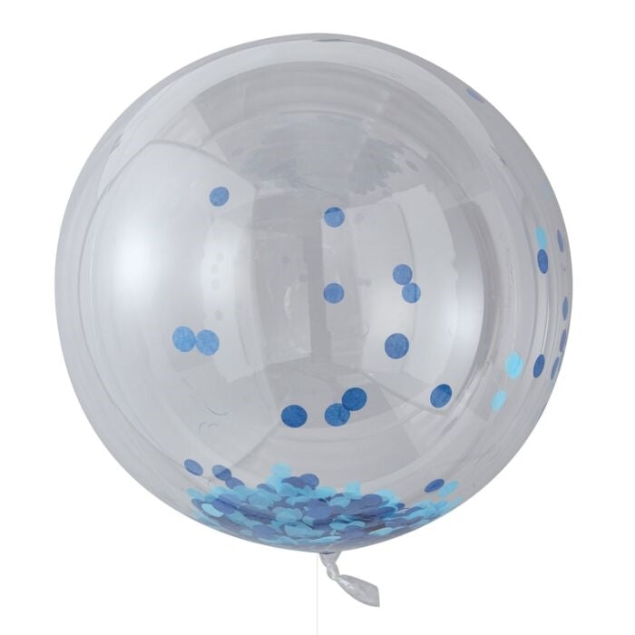 3FT GIANT BLUE ORB CONFETTI BALLOON (PACK OF 3)
