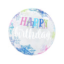 20" HAPPY BIRTHDAY SNOWFLAKE EIRLOON (SELF-SEALING VALVE)