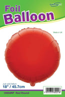 18" RED ROUND PACKAGED FOIL
