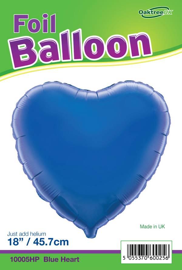 18" BLUE HEART PACKAGED FOIL