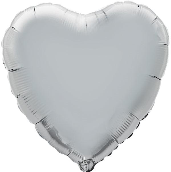 18" SILVER HEART PACKAGED FOIL