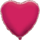 18" FUCHSIA HEART PACKAGED FOIL