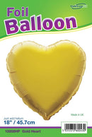 18" GOLD HEART PACKAGED FOIL
